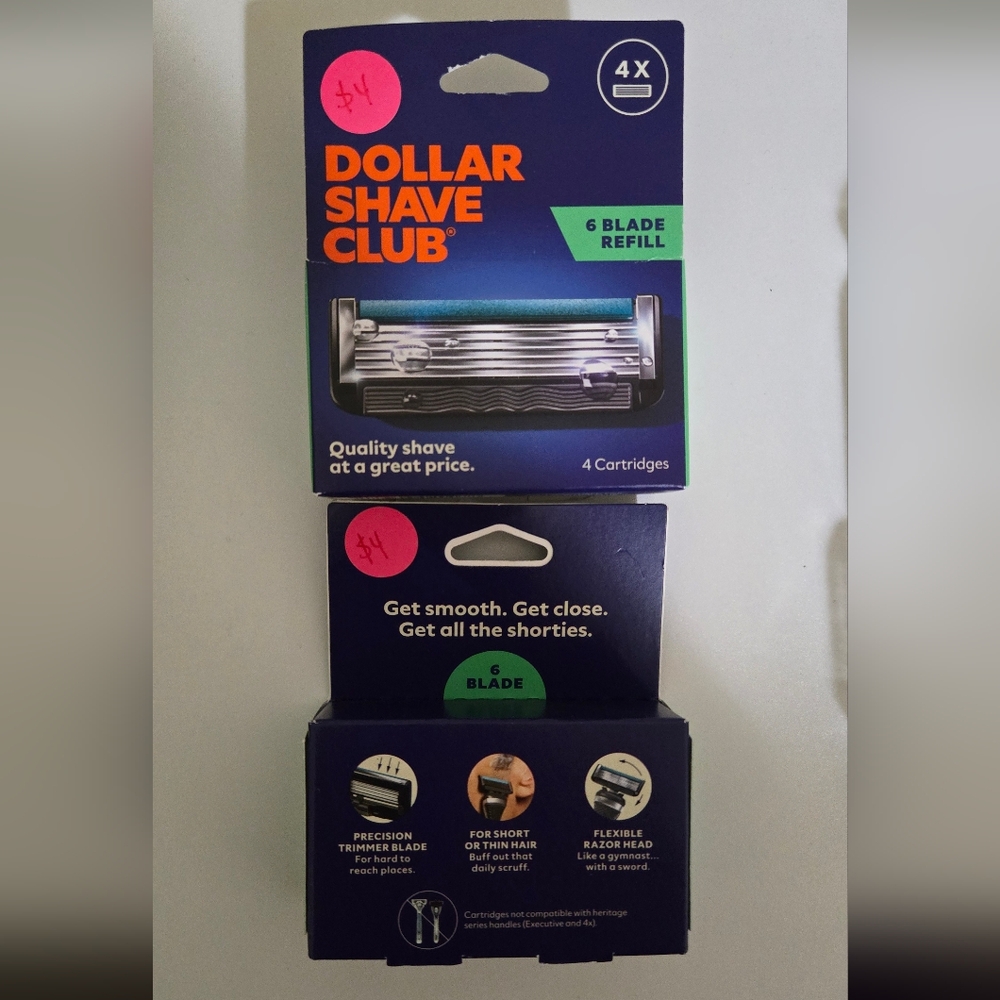 BOTH PACKS FOR $11!!! Dollar Shave Club Refill Cartridges 4ct each